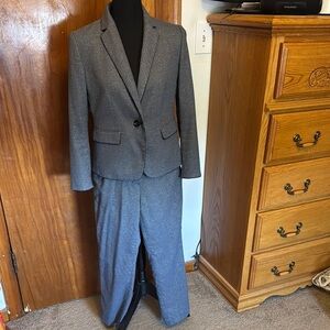 Navy/Gray Shiny Checkered Blazer and Pants Suit